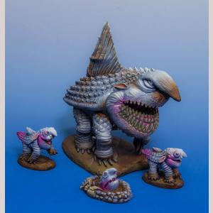 Adult Land Shark and Pups x 3 (Resin & Pewter Kit) - OOP