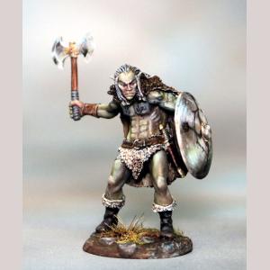 Male Half Orc Warrior with Battle Axe